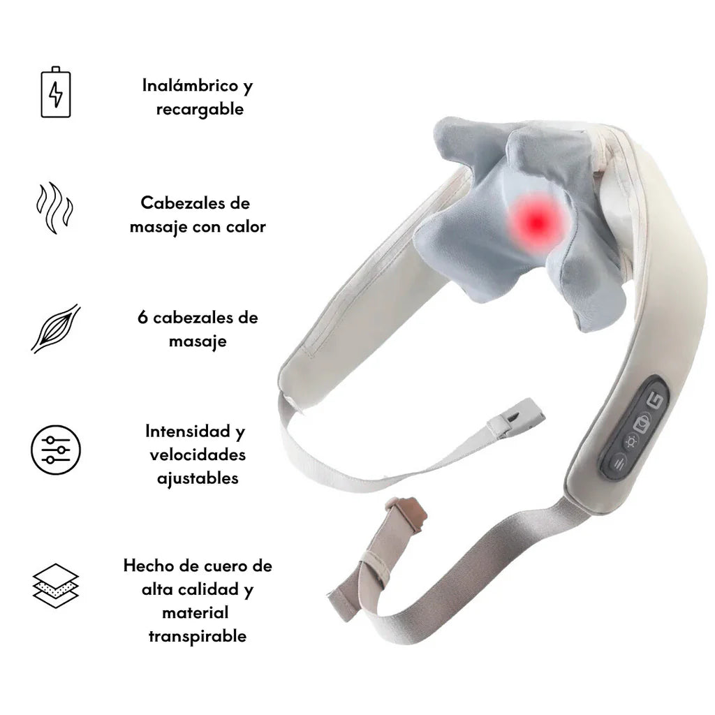 ¡OFERTA BLACK FRIDAY! Masajeador Replica Manos Shiatsu Inalámbrico para Cuello y Espalda - Pr Relax®