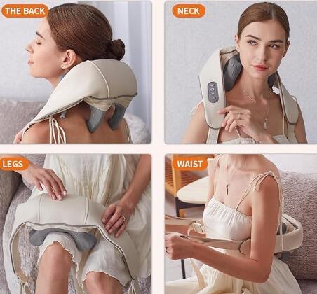 ¡OFERTA BLACK FRIDAY! Masajeador Replica Manos Shiatsu Inalámbrico para Cuello y Espalda - Pr Relax®